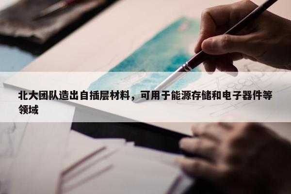 北大团队造出自插层材料，可用于能源存储和电子器件等领域