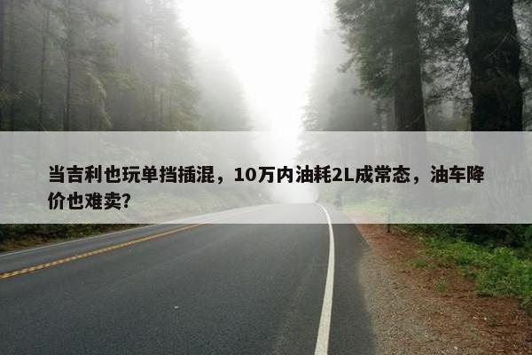 当吉利也玩单挡插混，10万内油耗2L成常态，油车降价也难卖？