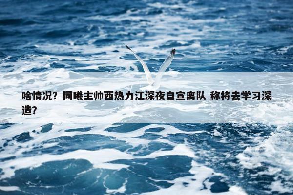 啥情况？同曦主帅西热力江深夜自宣离队 称将去学习深造？