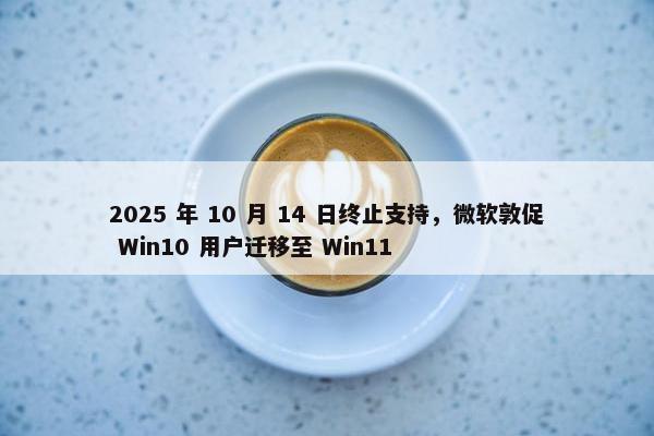 2025 年 10 月 14 日终止支持，微软敦促 Win10 用户迁移至 Win11