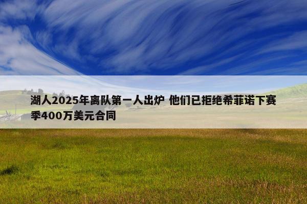 湖人2025年离队第一人出炉 他们已拒绝希菲诺下赛季400万美元合同