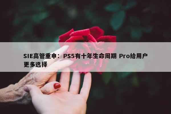 SIE高管重申：PS5有十年生命周期 Pro给用户更多选择