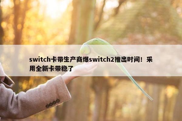 switch卡带生产商爆switch2推出时间！采用全新卡带稳了