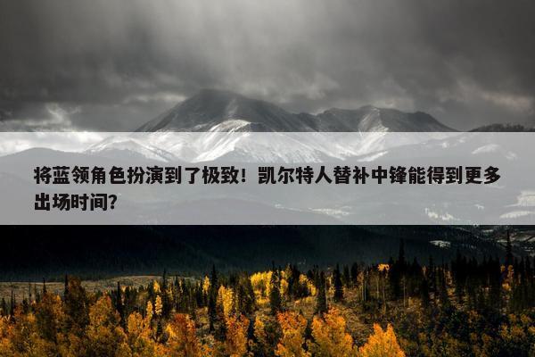 将蓝领角色扮演到了极致！凯尔特人替补中锋能得到更多出场时间？