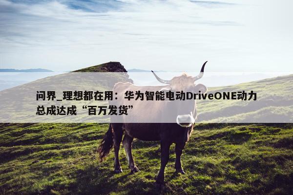 问界_理想都在用：华为智能电动DriveONE动力总成达成“百万发货”