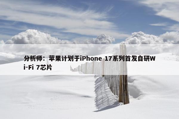 分析师：苹果计划于iPhone 17系列首发自研Wi-Fi 7芯片