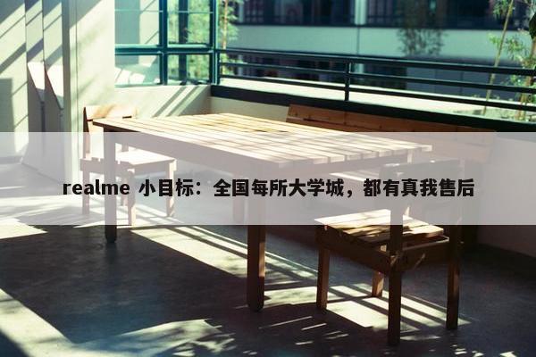 realme 小目标：全国每所大学城，都有真我售后