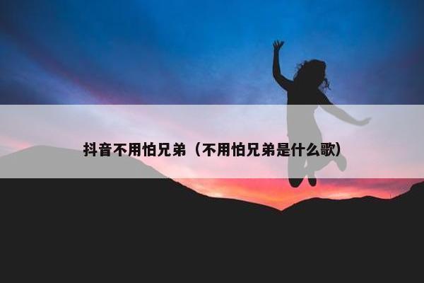 抖音不用怕兄弟（不用怕兄弟是什么歌）