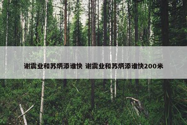 谢震业和苏炳添谁快 谢震业和苏炳添谁快200米