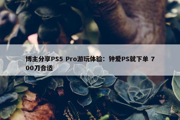 博主分享PS5 Pro游玩体验：钟爱PS就下单 700刀合适