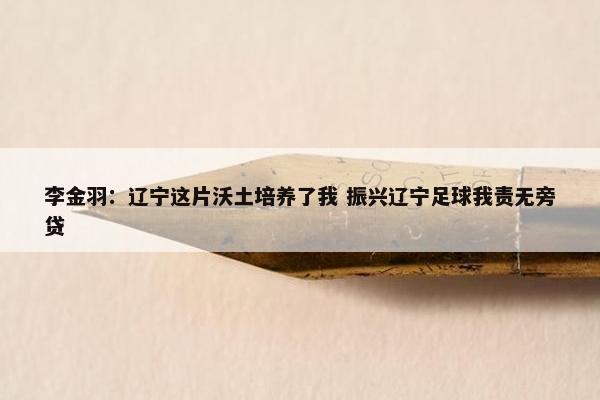 李金羽：辽宁这片沃土培养了我 振兴辽宁足球我责无旁贷