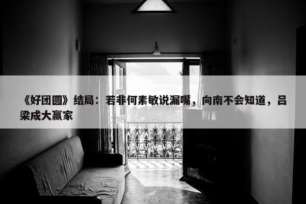 《好团圆》结局：若非何素敏说漏嘴，向南不会知道，吕梁成大赢家