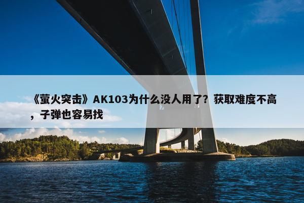 《萤火突击》AK103为什么没人用了？获取难度不高，子弹也容易找