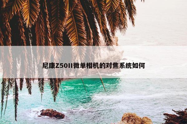 尼康Z50II微单相机的对焦系统如何