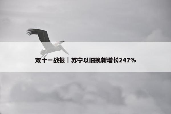 双十一战报｜苏宁以旧换新增长247%