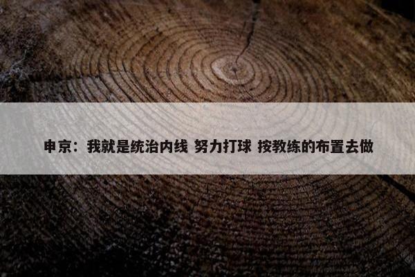 申京：我就是统治内线 努力打球 按教练的布置去做