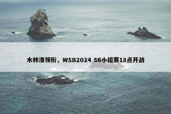 木林漫领衔，WSB2024 S6小组赛18点开战