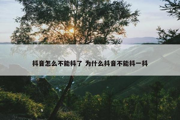 抖音怎么不能抖了 为什么抖音不能抖一抖