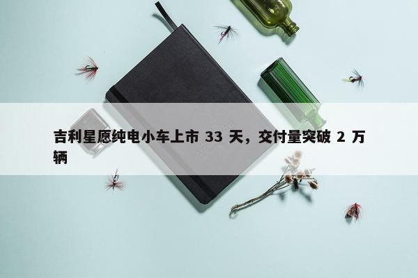 吉利星愿纯电小车上市 33 天，交付量突破 2 万辆