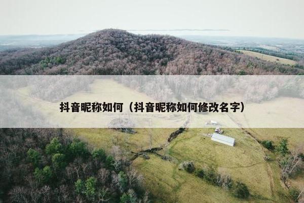 抖音昵称如何（抖音昵称如何修改名字）