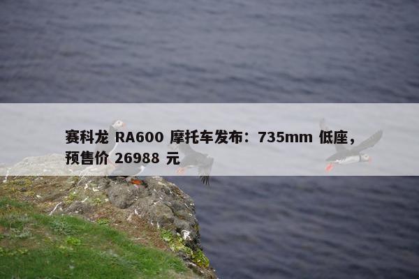 赛科龙 RA600 摩托车发布：735mm 低座，预售价 26988 元