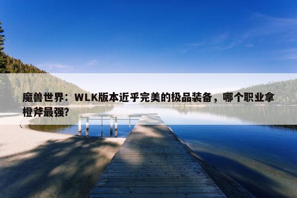 魔兽世界：WLK版本近乎完美的极品装备，哪个职业拿橙斧最强？