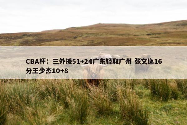 CBA杯：三外援51+24广东轻取广州 张文逸16分王少杰10+8