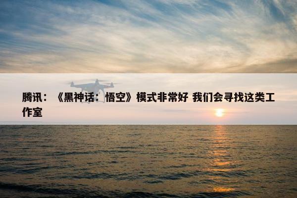 腾讯：《黑神话：悟空》模式非常好 我们会寻找这类工作室