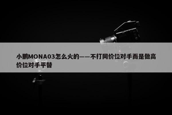 小鹏MONA03怎么火的——不打同价位对手而是做高价位对手平替