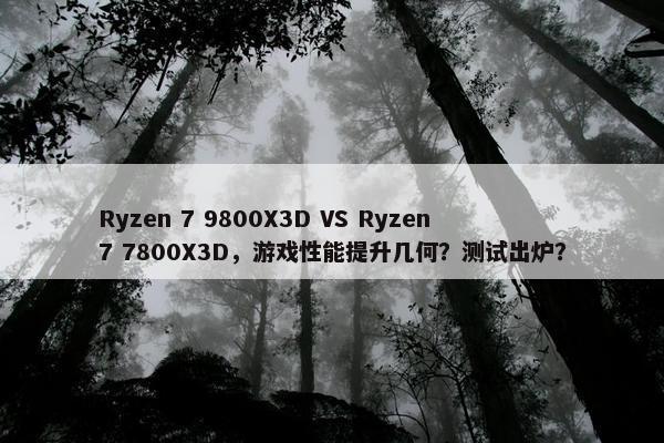 Ryzen 7 9800X3D VS Ryzen 7 7800X3D，游戏性能提升几何？测试出炉？