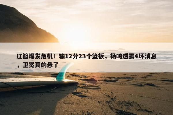 辽篮爆发危机！输12分23个篮板，杨鸣透露4坏消息，卫冕真的悬了