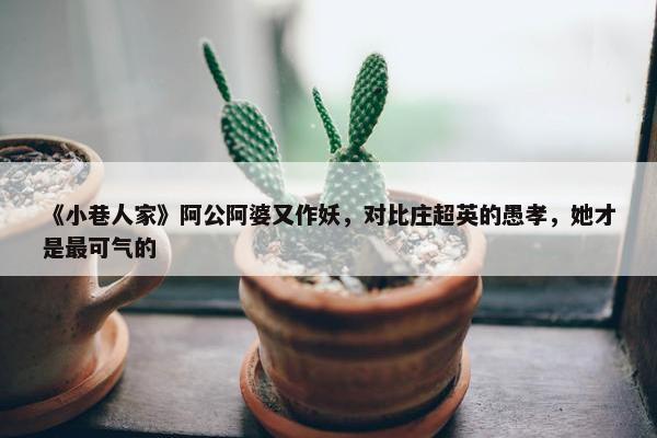 《小巷人家》阿公阿婆又作妖，对比庄超英的愚孝，她才是最可气的