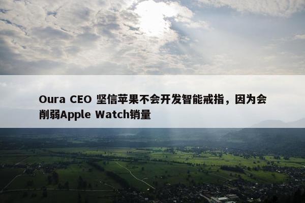 Oura CEO 坚信苹果不会开发智能戒指，因为会削弱Apple Watch销量