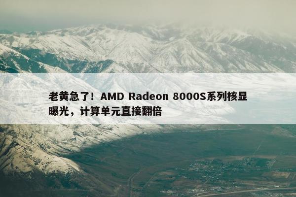 老黄急了！AMD Radeon 8000S系列核显曝光，计算单元直接翻倍