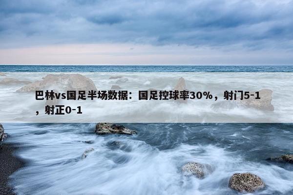 巴林vs国足半场数据：国足控球率30%，射门5-1，射正0-1