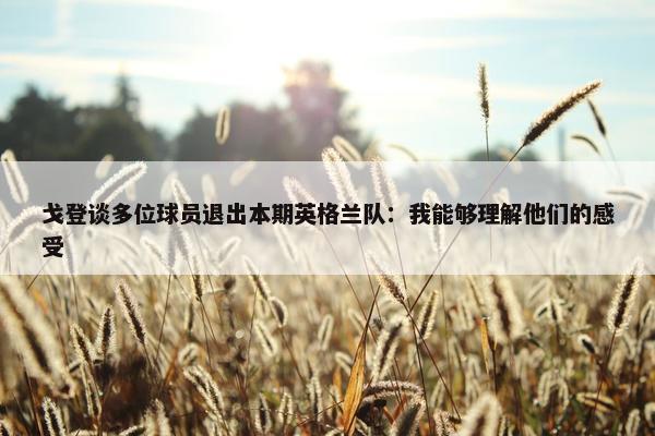 戈登谈多位球员退出本期英格兰队：我能够理解他们的感受