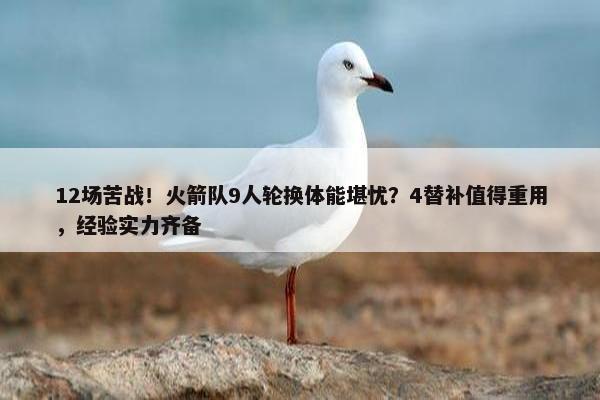 12场苦战！火箭队9人轮换体能堪忧？4替补值得重用，经验实力齐备