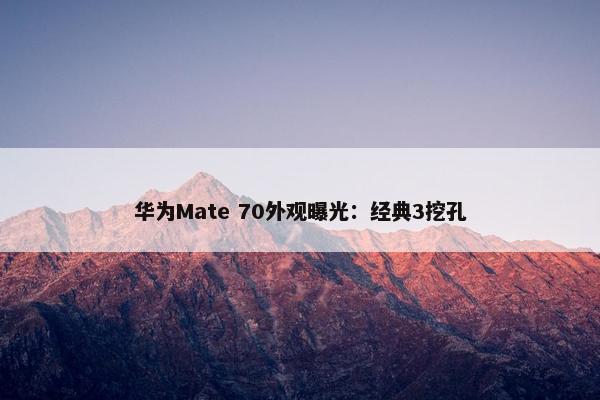 华为Mate 70外观曝光：经典3挖孔