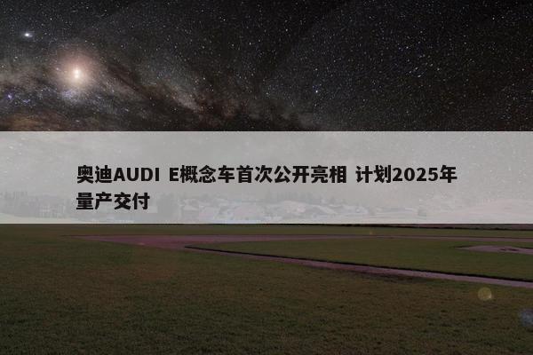 奥迪AUDI E概念车首次公开亮相 计划2025年量产交付