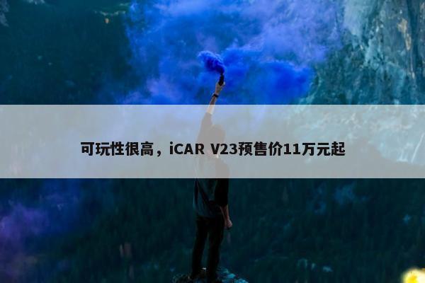 可玩性很高，iCAR V23预售价11万元起