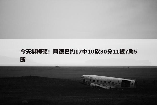 今天梆梆硬！阿德巴约17中10砍30分11板7助5断