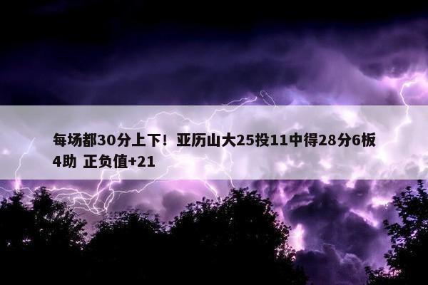 每场都30分上下！亚历山大25投11中得28分6板4助 正负值+21