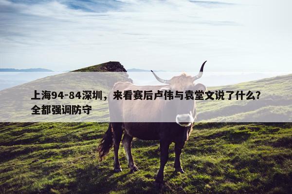 上海94-84深圳，来看赛后卢伟与袁堂文说了什么？全都强调防守