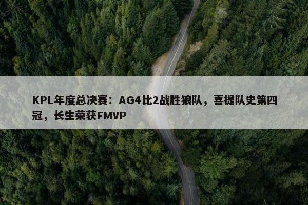 KPL年度总决赛：AG4比2战胜狼队，喜提队史第四冠，长生荣获FMVP