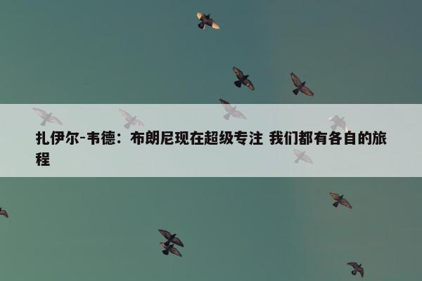 扎伊尔-韦德：布朗尼现在超级专注 我们都有各自的旅程