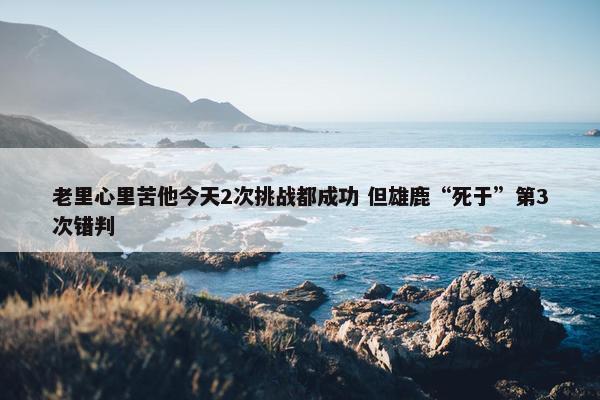 老里心里苦他今天2次挑战都成功 但雄鹿“死于”第3次错判