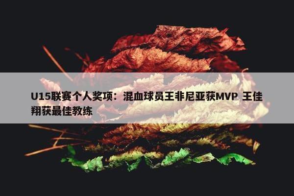 U15联赛个人奖项：混血球员王非尼亚获MVP 王佳翔获最佳教练