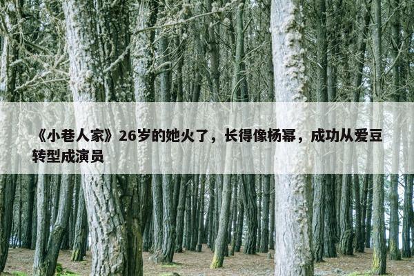 《小巷人家》26岁的她火了，长得像杨幂，成功从爱豆转型成演员