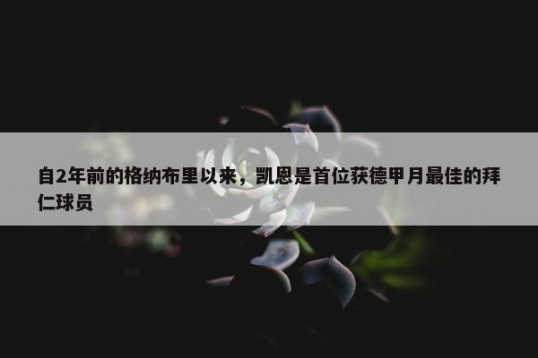 自2年前的格纳布里以来，凯恩是首位获德甲月最佳的拜仁球员