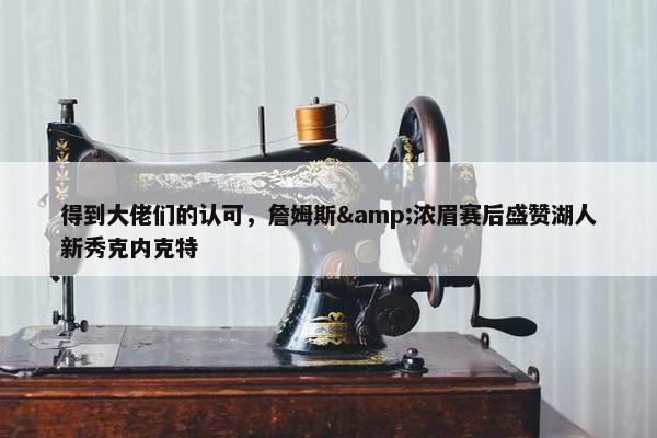 得到大佬们的认可，詹姆斯&浓眉赛后盛赞湖人新秀克内克特